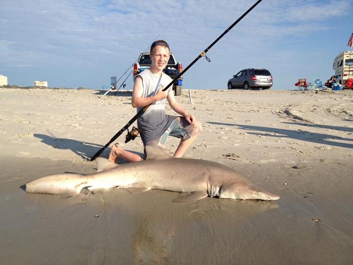jared hannah 187 lb sand tiger shark